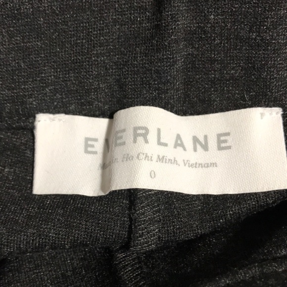 Everlane Stretch Ponte Pant Side Zip Pintuck Front Seam Charcoal Dark Grey Sz 0 - Picture 6 of 7